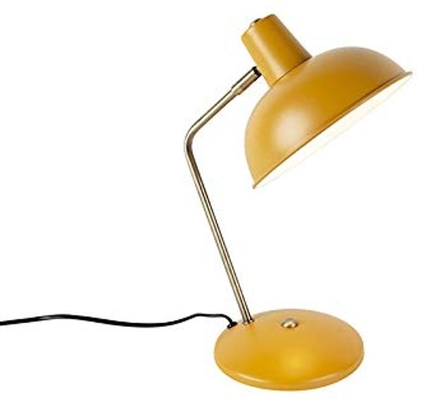 Qazqa Tischleuchte Milou, ohne Leuchtmittel, Warmweiß, QAZQA Tisch­leuchte, e14, Gelb, Stahl, Modern