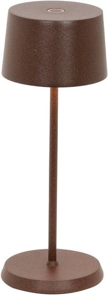 Zafferano, Olivia Micro Lampe, Kabellose, Wiederaufladbare Tischlampe mit Touch Control, Auch für den Außenbereich Geeignet, Dimmer, 2200-3000 K, Höhe 20 cm, Farbe Corten