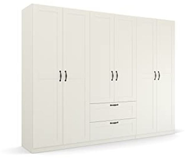 Kleiderschrank QUADRA SPIN Cottage weiß 6-trg 271 cm