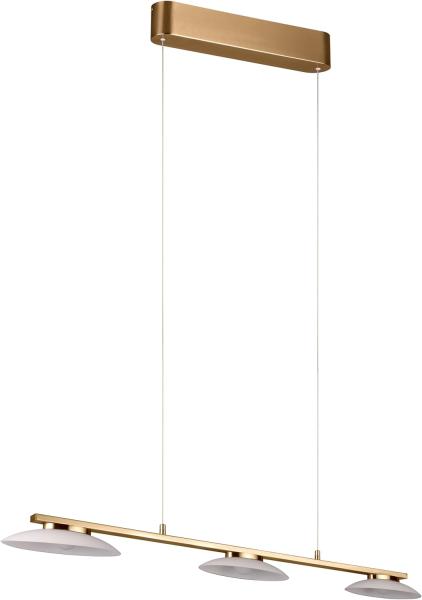 Höhenverstellbare LED Balkenpendelleuchte MERTON Messing, B: 102cm