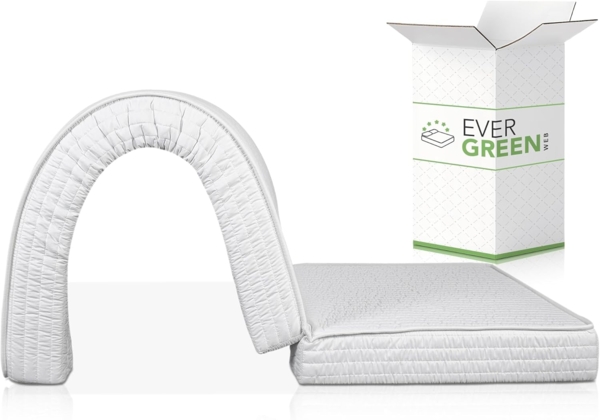 EVERGREENWEB Doppelmatratze für Schlafsofa,10 cm hoch, Faltbare Matratze mit gemütlichem Sitz, orthopädische Matratze aus Polyurethan, weiße hypoallergene Beschichtung, mit Befestigungsbänder 160x190 cm Bild 8