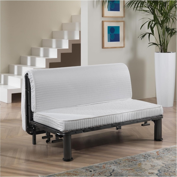 EVERGREENWEB Doppelmatratze für Schlafsofa,10 cm hoch, Faltbare Matratze mit gemütlichem Sitz, orthopädische Matratze aus Polyurethan, weiße hypoallergene Beschichtung, mit Befestigungsbänder 160x190 cm Bild 2