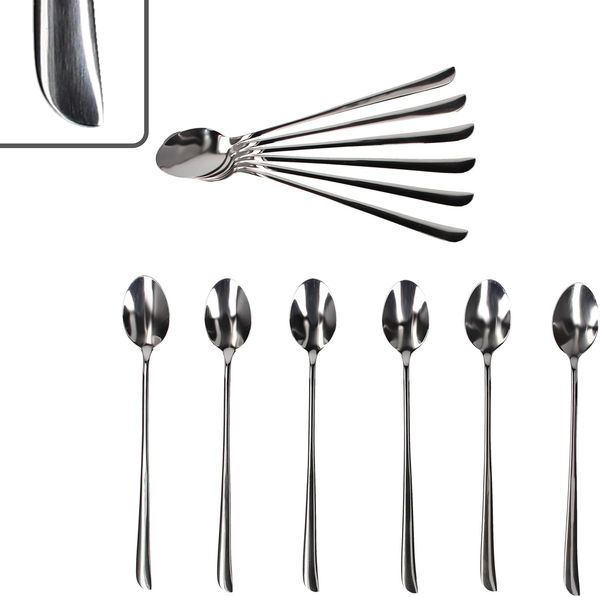 Justinus Besteck-Set 12er Set Twist lange Latte Macchiato Löffel 12 Pers Longdrink Eis, Edelstahl