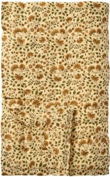 Ib Laursen - Decke Quilt Tagesdecke 170x130cm Hellgelb mit Blattmuster 19219-00