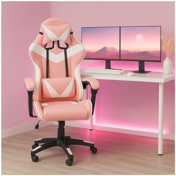HTI-Living Schreibtischstuhl Schreibtischstuhl Krit Pink-Weiß (Stück, 1 St), höhenverstellbarer Drehstuhl