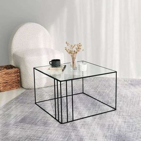 Dmora Couchtisch Doradus 55 x 55 x 36h cm Schwarz Quadratisch