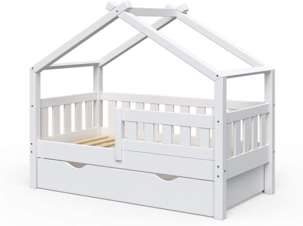 VitaliSpa Design Kinderbett 140x70 Babybett Jugendbett mit Schublade Lattenrost