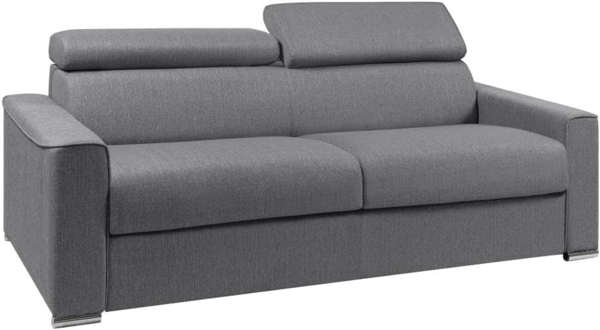 Vente-unique - Schlafsofa 4-Sitzer - Liegefläche mit Lattenrost: 160 cm - Matratze: 22 cm mit Memory Schaum - Stoff - Grau - VIZIR