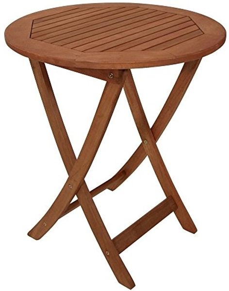 Klapptisch Holztisch rund 65 cm aus Eukalyptusholz