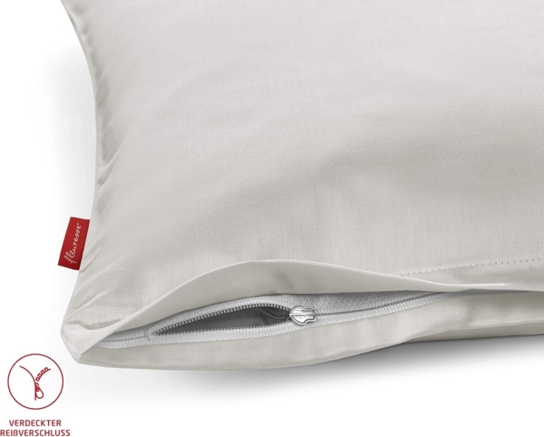 Fleuresse Mako-Satin Kissenbezüge 40x60 cm uni mit RV DP 9042 taupe Bild 5