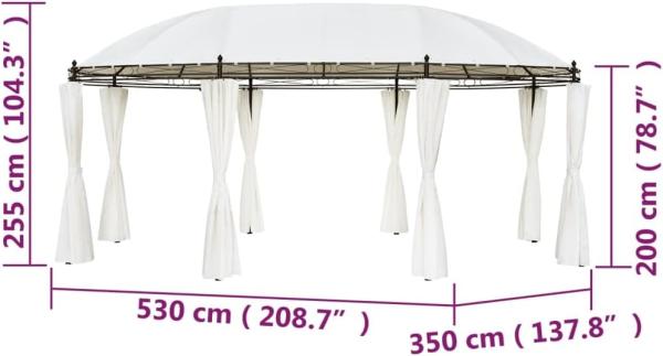 vidaXL Gartenpavillon Cremeweiß 530x350x265 cm 42138 Bild 7