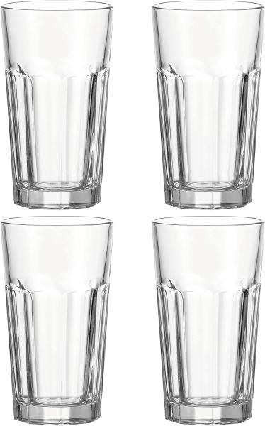 LEONARDO Rock Longdrinkbecher XL, 540 ml, Glas, klar (4er Pack)