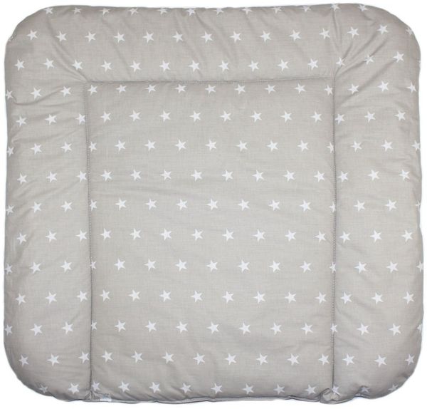 Baby Auflage Wickelauflage - grau mit weißen Sternen - 70x50 cm 70x70 cm 70x85 cm Wickeltischauflage 70x85 cm
