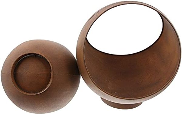 2x Pflanzer "Kugel" aus Metall in Rost Optik, Pflanzschale, Blumentopf, Pflanzgefäß, Gartendeko für Draußen Bild 3