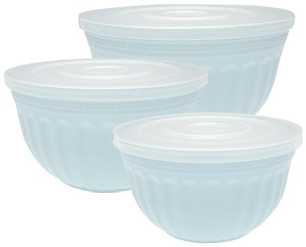 Greengate Schüssel Alice Schüssel mit Deckel pale blue Set3, (Schüsseln & Schalen)
