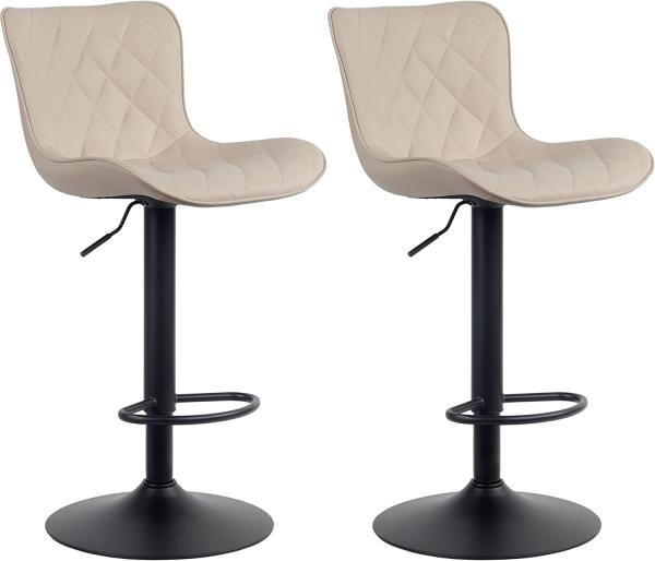 2er Set Barhocker Emma Kunstleder, creme