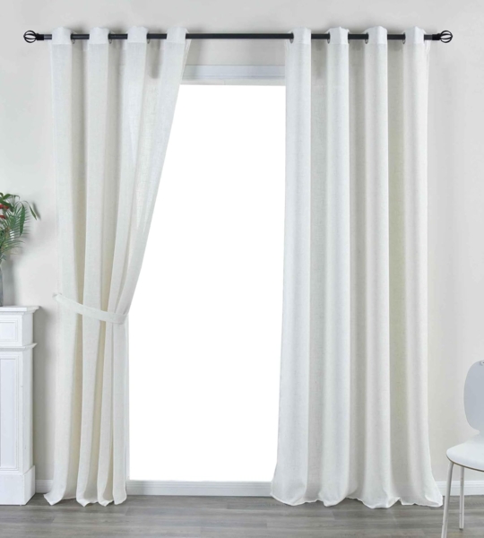 Gardinenbox Verdunkelungsvorhang, Ösen (2 St), verdunkelnd, »Essen« Cationic Raffhalter Leinenstruktur 202430-2