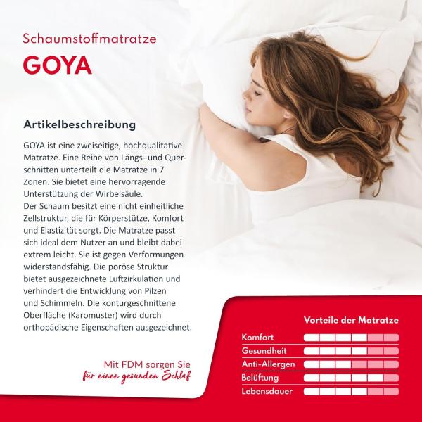 Matratze GOYA 7 Zonen140x200 HR Schaum H4 17 cm JERSEY Bild 2