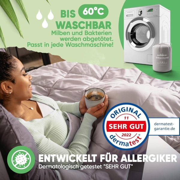 Welldora Microfaserbettdecke, Allergiker Bettdecke, Ganzjahresdecke für Sommer & Winter, Fachärztlich geprüft, Oeko-Tex Zertifiziert in Deutschland Bild 4