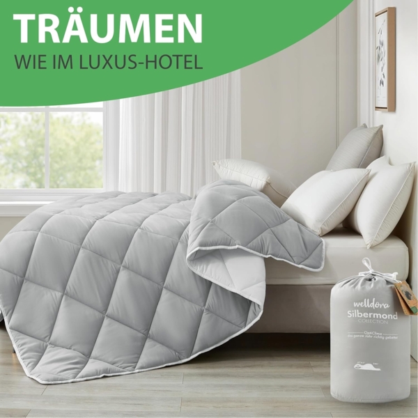 Welldora Microfaserbettdecke, Allergiker Bettdecke, Ganzjahresdecke für Sommer & Winter, Fachärztlich geprüft, Oeko-Tex Zertifiziert in Deutschland Bild 3