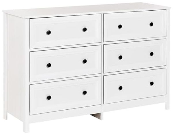 Kommode mit 6 Schubladen HAZELVALE 80 cm Weiß