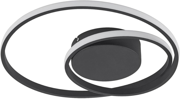Lindby Deckenleuchten Emisua, LED, Metall, Schwarz Farbwechsel warmweiß / tageslicht IP20 mit Fernbedienung, LED 21,6 W gesamt, Farbwechsel warmweiß / tageslicht