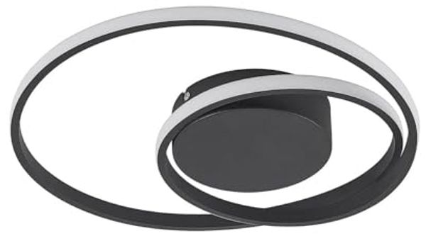 Lindby Deckenleuchten Emisua, LED, Metall, Schwarz Farbwechsel warmweiß / tageslicht IP20 mit Fernbedienung, LED 21,6 W gesamt, Farbwechsel warmweiß / tageslicht
