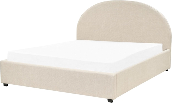 Bett mit Stauraum VAUCLUSE 160 x 200 cm Stoff Sandbeige Bild 4