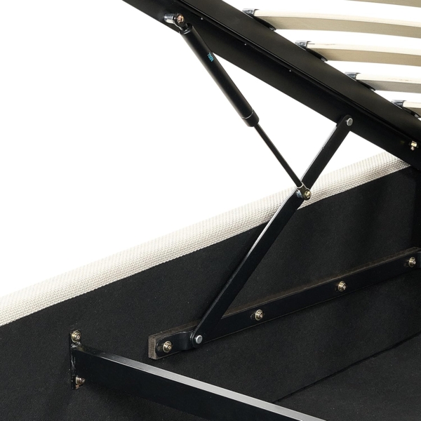 Bett mit Stauraum VAUCLUSE 160 x 200 cm Stoff Sandbeige Bild 8