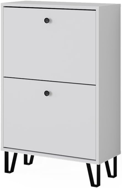 Schuhkipper Siri Weiß 60 x 92 cm mit 2 Klappschubladen Vicco