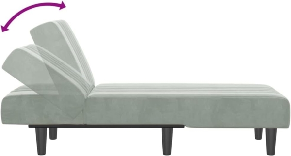 vidaXL Chaiselongue Hellgrau Samt 352826 Bild 6
