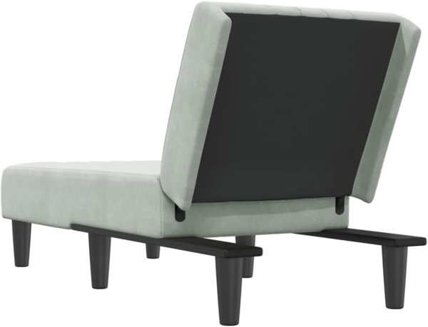 vidaXL Chaiselongue Hellgrau Samt 352826 Bild 5