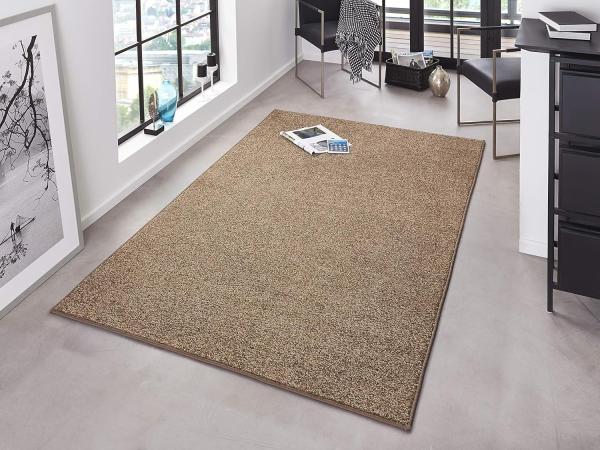 Kurzflor Teppich Pure Uni Braun - 140x200x1,3cm