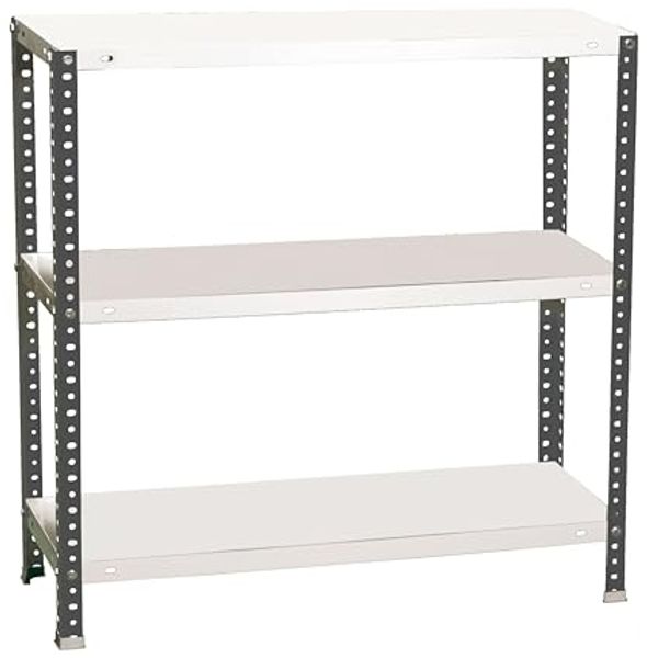 Simonrack Schwerlastregal, Lagerregal, 100 x 110 x 50 Metallregal, Kellerregal, Biegestelle 90 kg, 3 Fachböden, Anthrazit/Weiss - Comfort