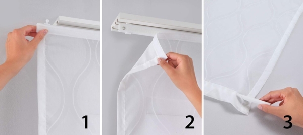 Gardinenbox Schiebegardine, Paneelwagen (1 St), transparent, Flächenvorhang Voile inkl. Paneelwagen Beschwerungsstange 85589N Bild 5