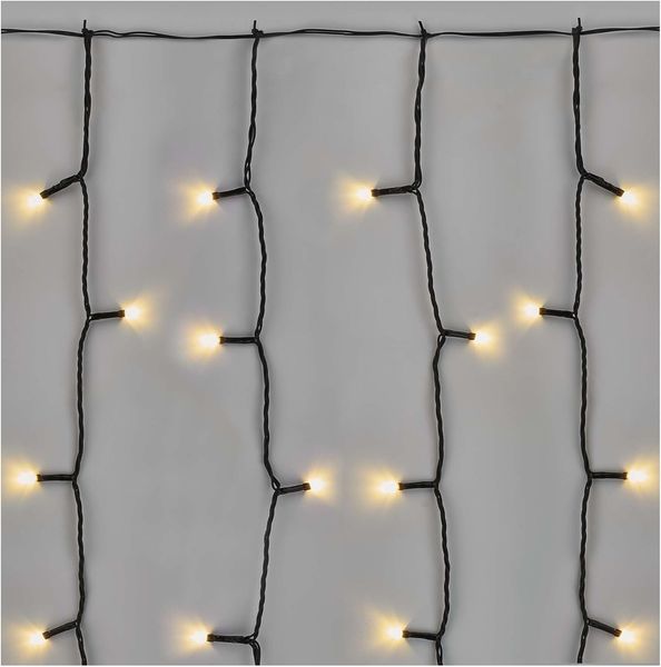 EMOS Connect System 1m Lichtervorhang Standard, Weihnachtslichterkette mit 100 LEDs, Erweiterungskomponent C (ohne Verbindungskabel und Adapter), IP44 für Innen und Außen, Warmweiß