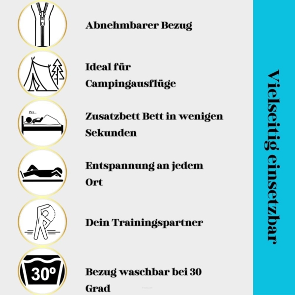 Klappmatratze Gästematratze Große 200 x 70 x 10 cm (Rot) Bild 5