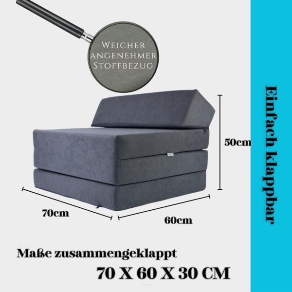 Klappmatratze Gästematratze Große 200 x 70 x 10 cm (Rot) Bild 2