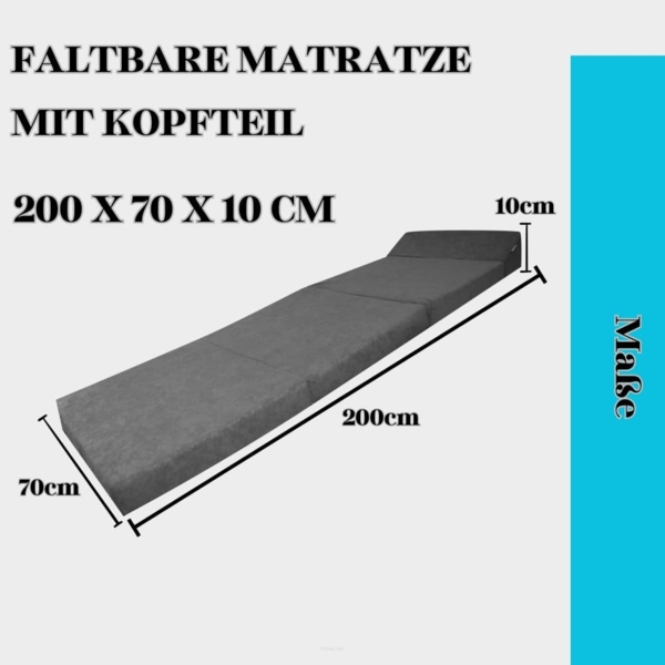 Klappmatratze Gästematratze Große 200 x 70 x 10 cm (Rot) Bild 9