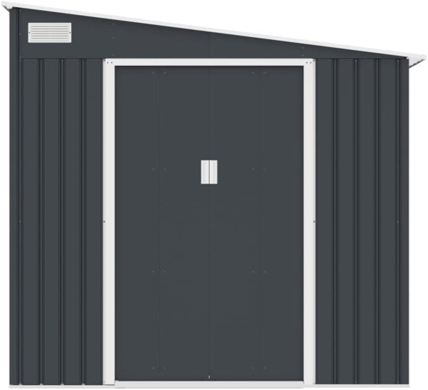 Vente-unique - Gartenhaus Metall mit Anlehnfunktion - 5,49 m² - verzinkter Stahl - Anthrazit - DAUSTIN