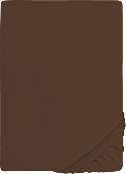 biberna Jersey-Elastic-Spannbetttuch , Topas / Mocca, 1 x 180 x 200 cm - 200x220 cm