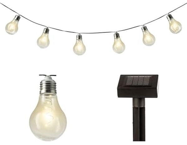 Lumineo 'Solar' Lichterkette, Kunststoff weiß/schwarz, 450 cm, Solarbetrieb
