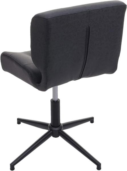 Bürostuhl HWC-H42, Drehstuhl Schreibtischstuhl, drehbar höhenverstellbar ~ Kunstleder vintage dunkelgrau, Fuß schwarz Bild 4