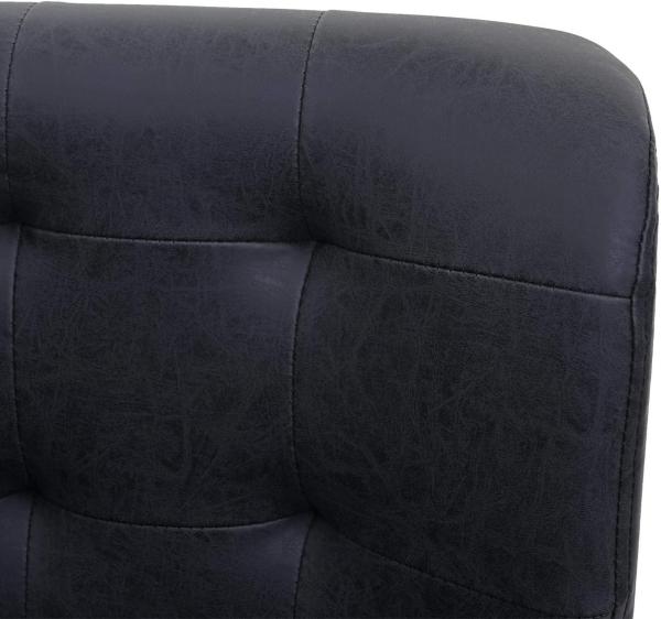 Bürostuhl HWC-H42, Drehstuhl Schreibtischstuhl, drehbar höhenverstellbar ~ Kunstleder vintage dunkelgrau, Fuß schwarz Bild 5