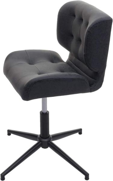 Bürostuhl HWC-H42, Drehstuhl Schreibtischstuhl, drehbar höhenverstellbar ~ Kunstleder vintage dunkelgrau, Fuß schwarz Bild 3