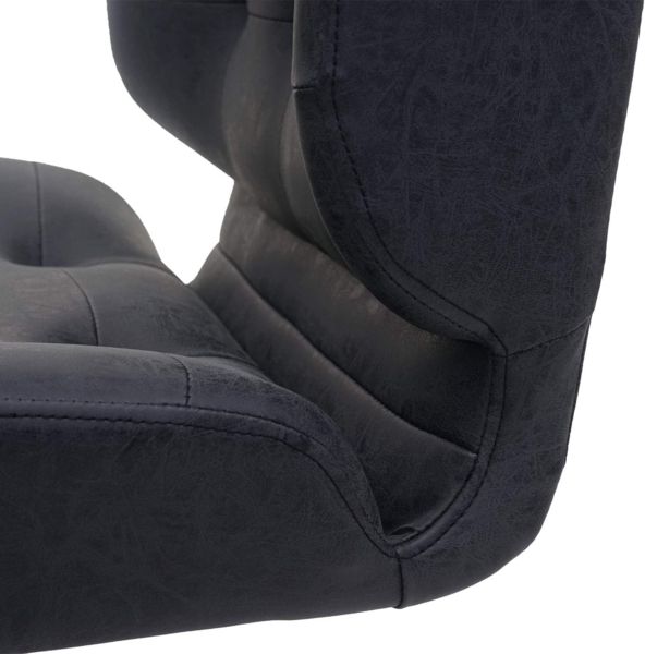 Bürostuhl HWC-H42, Drehstuhl Schreibtischstuhl, drehbar höhenverstellbar ~ Kunstleder vintage dunkelgrau, Fuß schwarz Bild 6