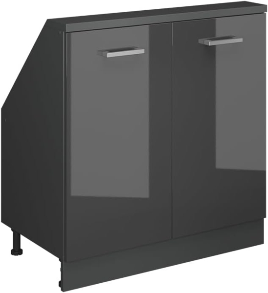 Dachschrägenschrank Rion Anthrazit Hochglanz/Anthrazit mit 2 Türen Vicco Bild 1