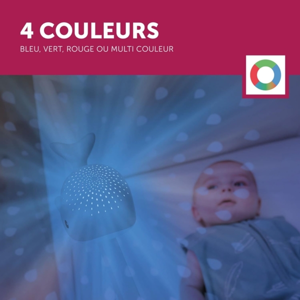 Lichtprojektor Wally der Wal in Rosa Bild 2