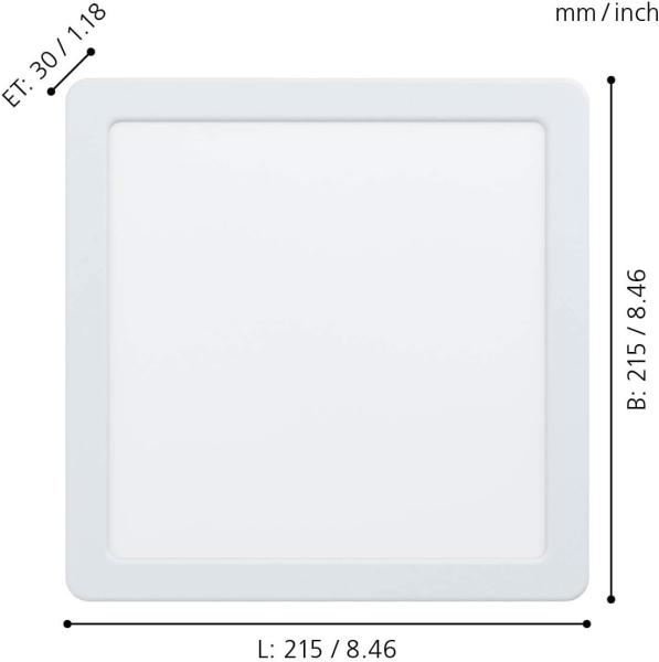 Eglo 99181 Einbauleuchte FUEVA 5 weiß L:21,6 B:21,6cm 4000K Bild 5