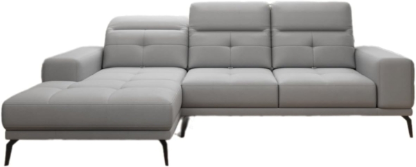 Designer Sofa Terina inkl. Beistellhocker Stoff Grau Links